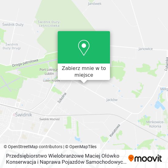 Mapa Przedsiębiorstwo Wielobranżowe Maciej Ołówko Konserwacja i Naprawa Pojazdów Samochodowych