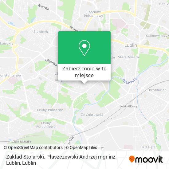 Mapa Zakład Stolarski. Płaszczewski Andrzej mgr inż. Lublin