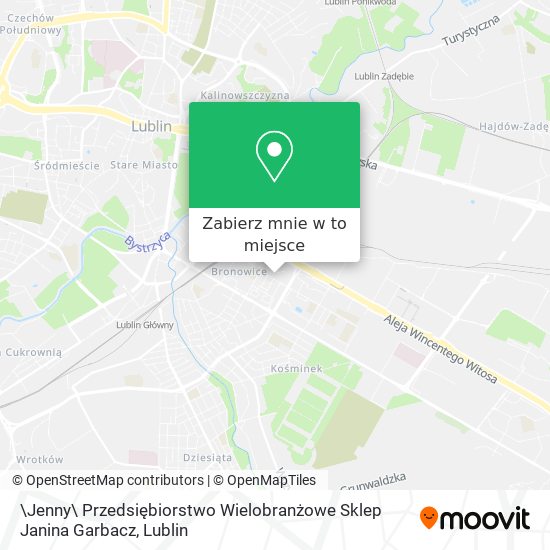 Mapa \Jenny\ Przedsiębiorstwo Wielobranżowe Sklep Janina Garbacz