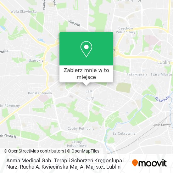 Mapa Anma Medical Gab. Terapii Schorzeń Kręgosłupa i Narz. Ruchu A. Kwiecińska-Maj A. Maj s.c.