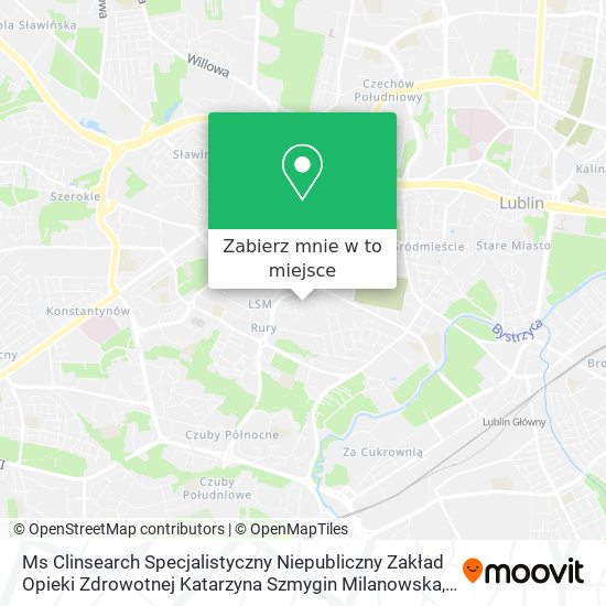 Mapa Ms Clinsearch Specjalistyczny Niepubliczny Zakład Opieki Zdrowotnej Katarzyna Szmygin Milanowska