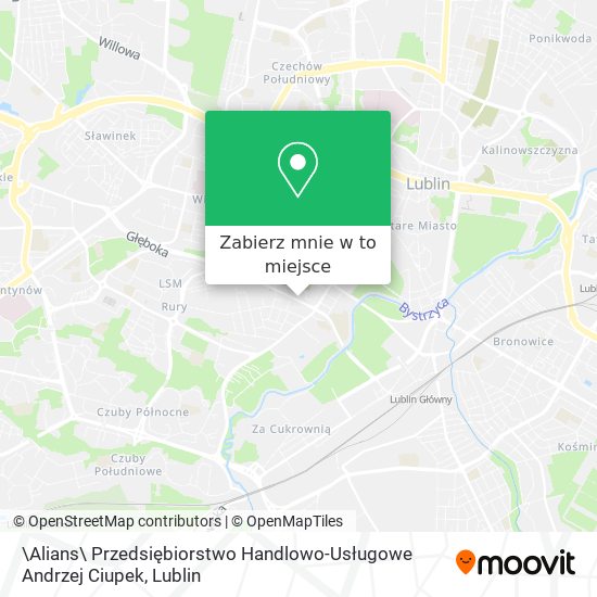 Mapa \Alians\ Przedsiębiorstwo Handlowo-Usługowe Andrzej Ciupek