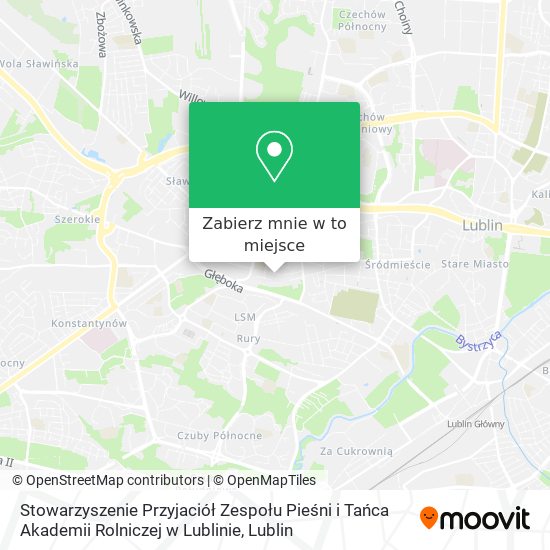 Mapa Stowarzyszenie Przyjaciół Zespołu Pieśni i Tańca Akademii Rolniczej w Lublinie