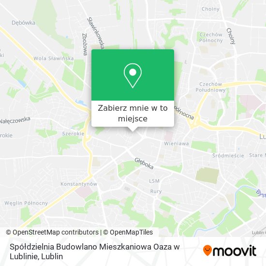 Mapa Spółdzielnia Budowlano Mieszkaniowa Oaza w Lublinie