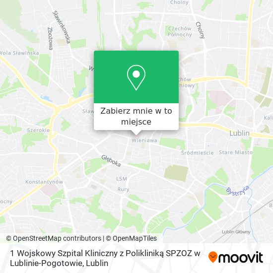 Mapa 1 Wojskowy Szpital Kliniczny z Polikliniką SPZOZ w Lublinie-Pogotowie