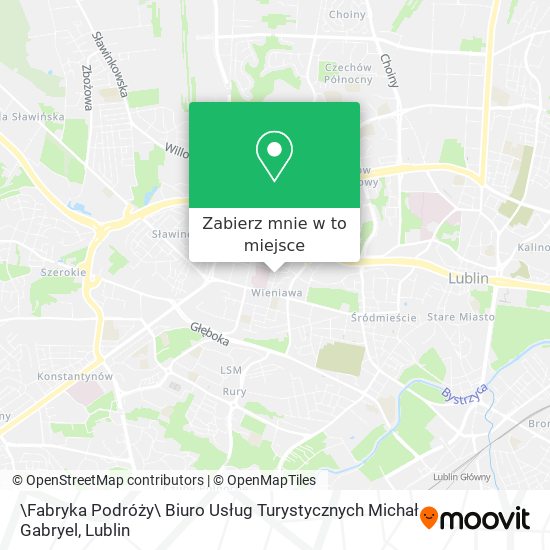 Mapa \Fabryka Podróży\ Biuro Usług Turystycznych Michał Gabryel