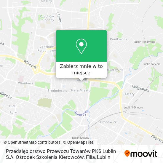Mapa Przedsiębiorstwo Przewozu Towarów PKS Lublin S.A. Ośrodek Szkolenia Kierowców. Filia