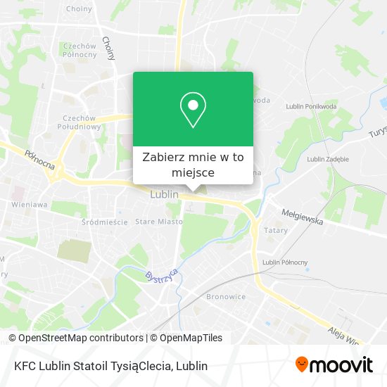 Mapa KFC Lublin Statoil TysiąClecia