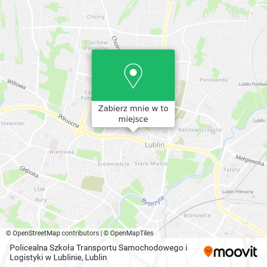Mapa Policealna Szkoła Transportu Samochodowego i Logistyki w Lublinie