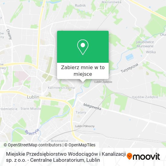 Mapa Miejskie Przedsiębiorstwo Wodociągów i Kanalizacji sp. z o.o. - Centralne Laboratorium