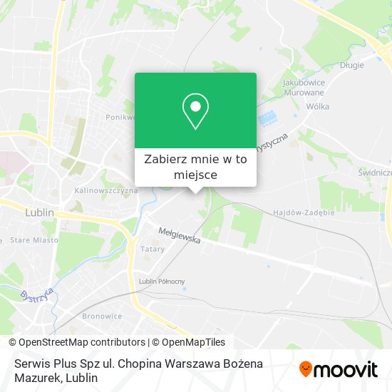 Mapa Serwis Plus Spz ul. Chopina Warszawa Bożena Mazurek
