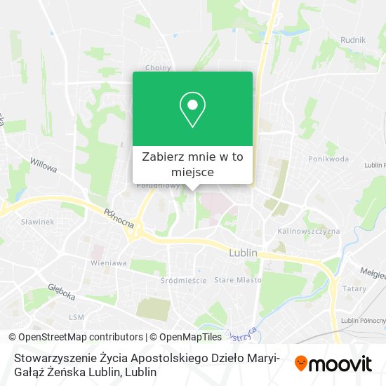 Mapa Stowarzyszenie Życia Apostolskiego Dzieło Maryi-Gałąź Żeńska Lublin