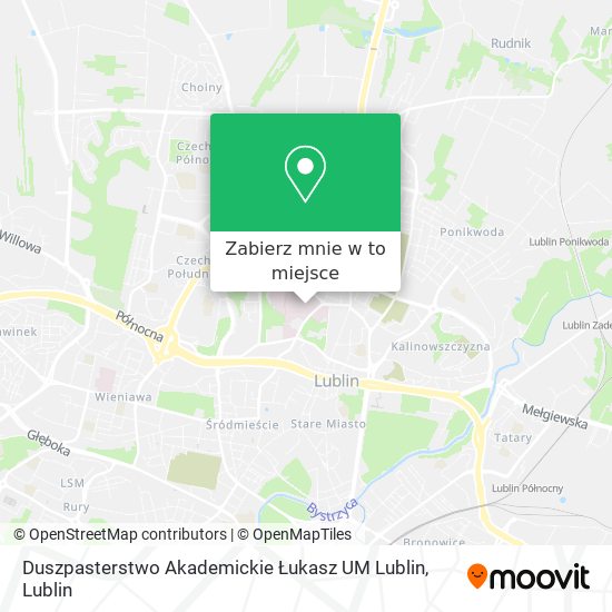 Mapa Duszpasterstwo Akademickie Łukasz UM Lublin