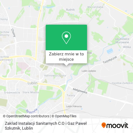 Mapa Zakład Instalacji Sanitarnych C.O i Gaz Paweł Szkutnik