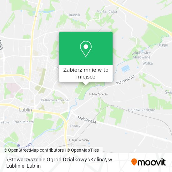 Mapa \Stowarzyszenie Ogród Działkowy \Kalina\ w Lublinie