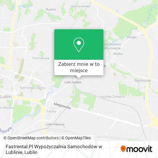 Mapa Fastrental.Pl Wypożyczalnia Samochodów w Lublinie