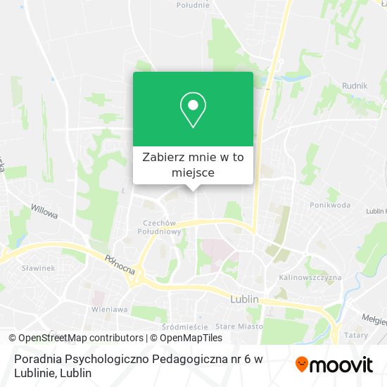 Mapa Poradnia Psychologiczno Pedagogiczna nr 6 w Lublinie