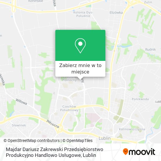 Mapa Majdar Dariusz Zakrewski Przedsiębiorstwo Produkcyjno Handlowo Usługowe