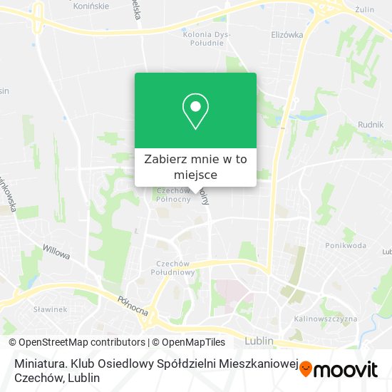 Mapa Miniatura. Klub Osiedlowy Spółdzielni Mieszkaniowej Czechów