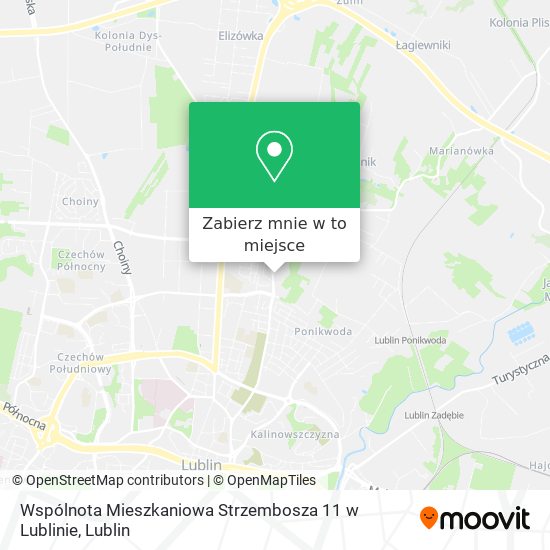 Mapa Wspólnota Mieszkaniowa Strzembosza 11 w Lublinie