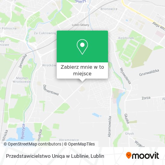 Mapa Przedstawicielstwo Uniqa w Lublinie