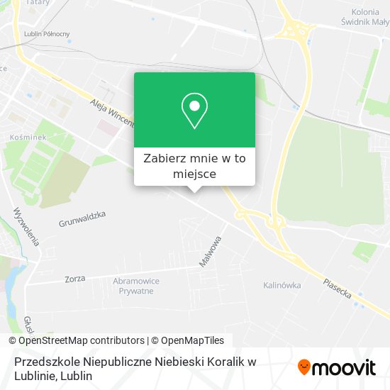 Mapa Przedszkole Niepubliczne Niebieski Koralik w Lublinie