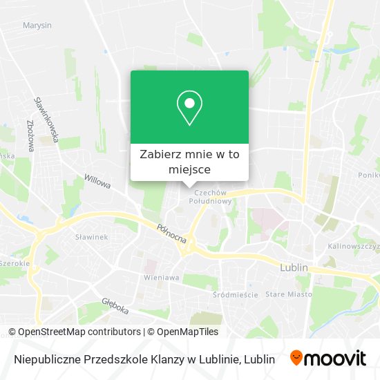 Mapa Niepubliczne Przedszkole Klanzy w Lublinie