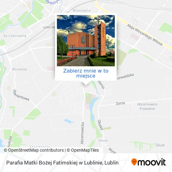 Mapa Parafia Matki Bożej Fatimskiej w Lublinie