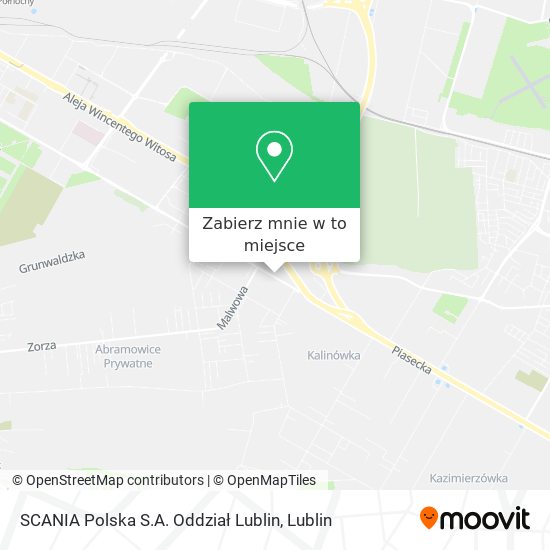 Mapa SCANIA Polska S.A. Oddział Lublin