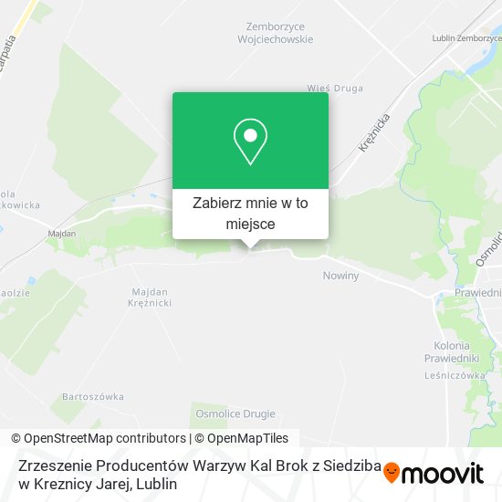 Mapa Zrzeszenie Producentów Warzyw Kal Brok z Siedziba w Kreznicy Jarej