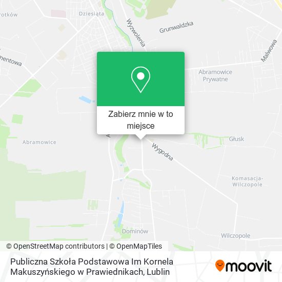 Mapa Publiczna Szkoła Podstawowa Im Kornela Makuszyńskiego w Prawiednikach