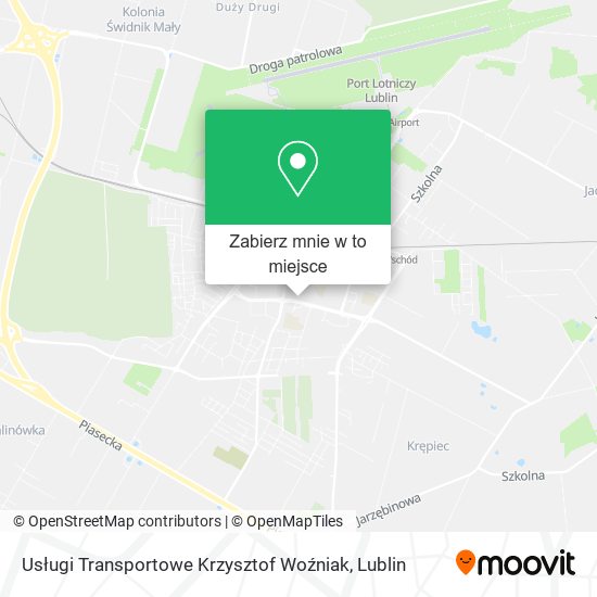 Mapa Usługi Transportowe Krzysztof Woźniak