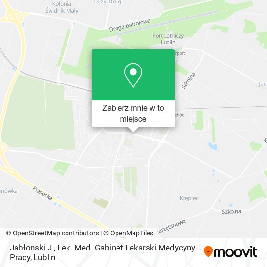 Mapa Jabłoński J., Lek. Med. Gabinet Lekarski Medycyny Pracy