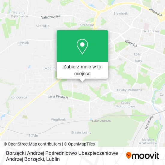 Mapa Borzęcki Andrzej Pośrednictwo Ubezpieczeniowe Andrzej Borzęcki