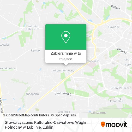 Mapa Stowarzyszenie Kulturalno-Oświatowe Węglin Północny w Lublinie