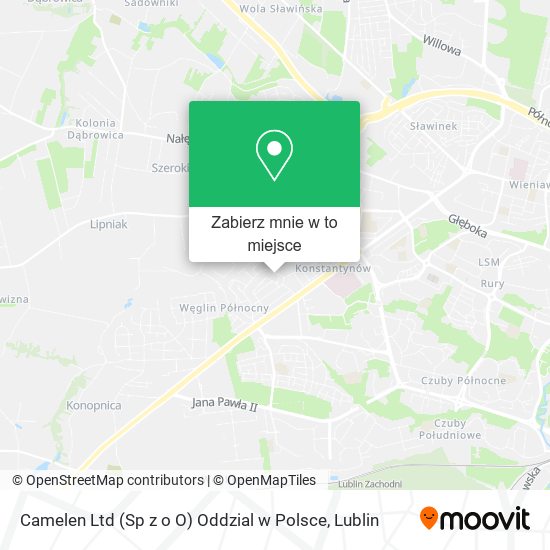 Mapa Camelen Ltd (Sp z o O) Oddzial w Polsce