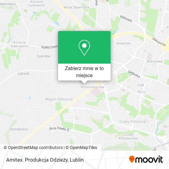 Mapa Amitex. Produkcja Odzieży