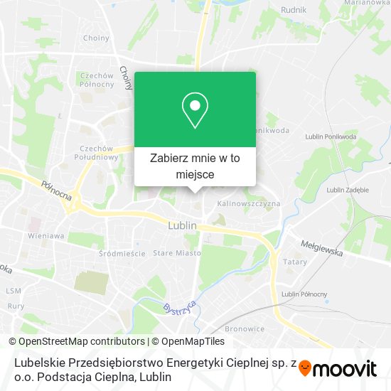 Mapa Lubelskie Przedsiębiorstwo Energetyki Cieplnej sp. z o.o. Podstacja Cieplna