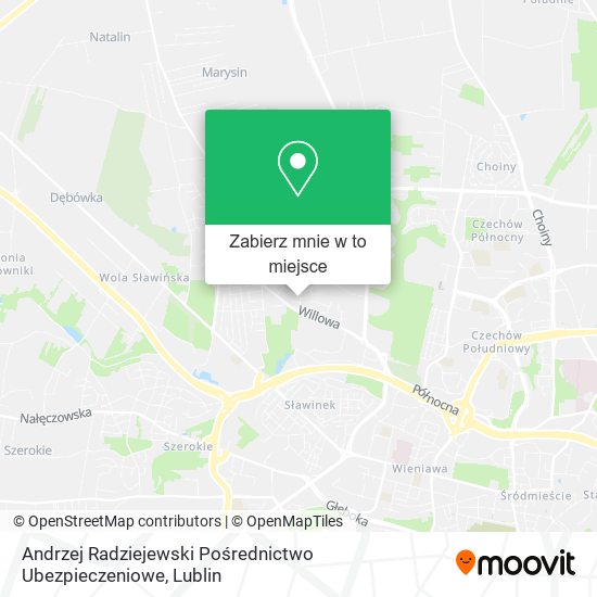 Mapa Andrzej Radziejewski Pośrednictwo Ubezpieczeniowe