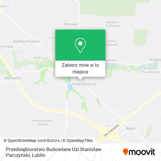 Mapa Przedsiębiorstwo Budowlane Uzi Stanisław Parczyński
