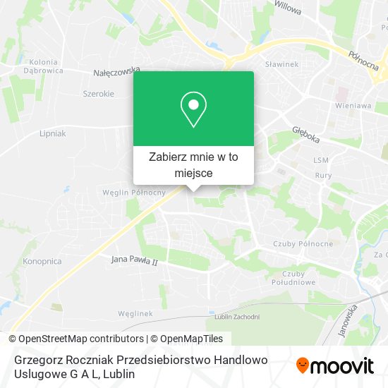 Mapa Grzegorz Roczniak Przedsiebiorstwo Handlowo Uslugowe G A L