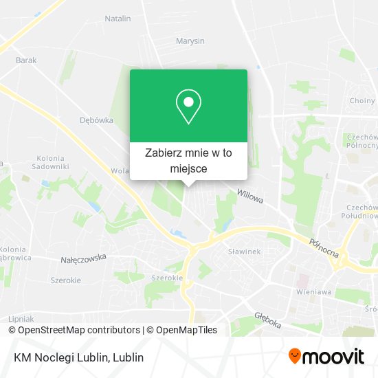 Mapa KM Noclegi Lublin