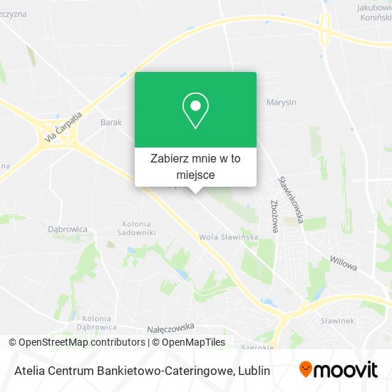 Mapa Atelia Centrum Bankietowo-Cateringowe