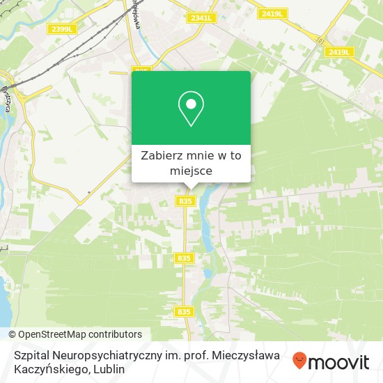 Mapa Szpital Neuropsychiatryczny im. prof. Mieczysława Kaczyńskiego