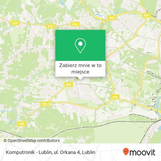 Mapa Komputronik - Lublin, ul. Orkana 4