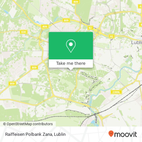 Mapa Raiffeisen​ Polbank Zana