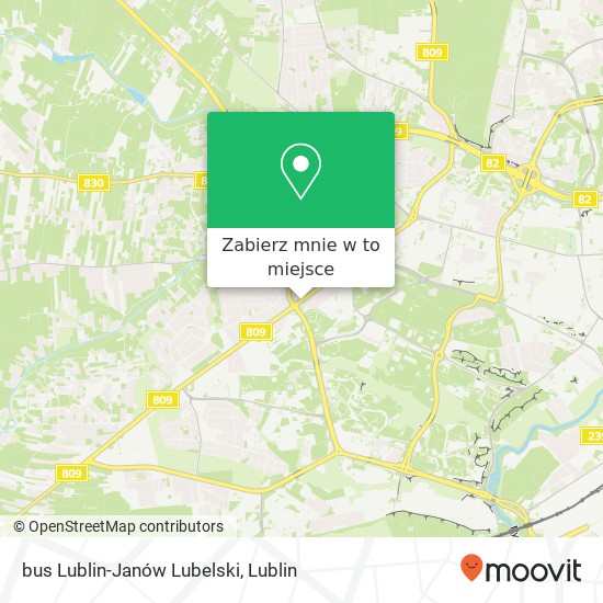 Mapa bus Lublin-Janów Lubelski