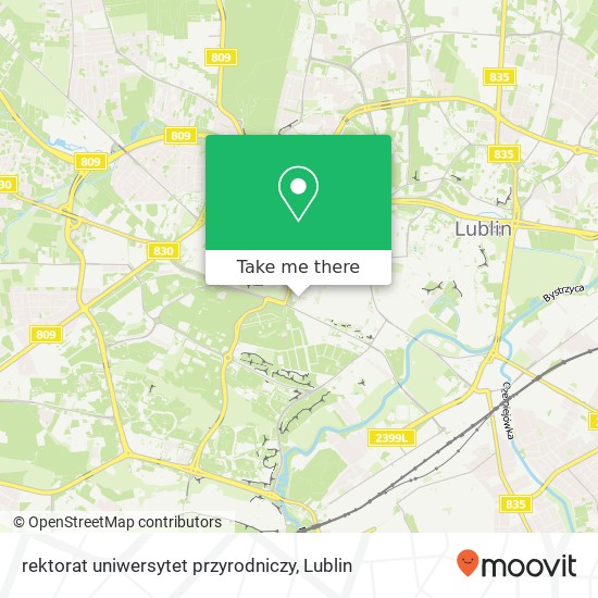 Mapa rektorat uniwersytet przyrodniczy