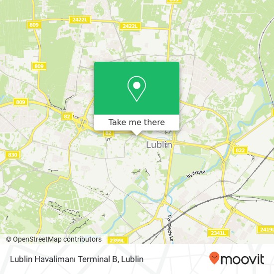Mapa Lublin Havalimanı Terminal B