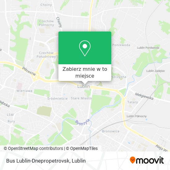 Mapa Bus Lublin-Dnepropetrovsk
